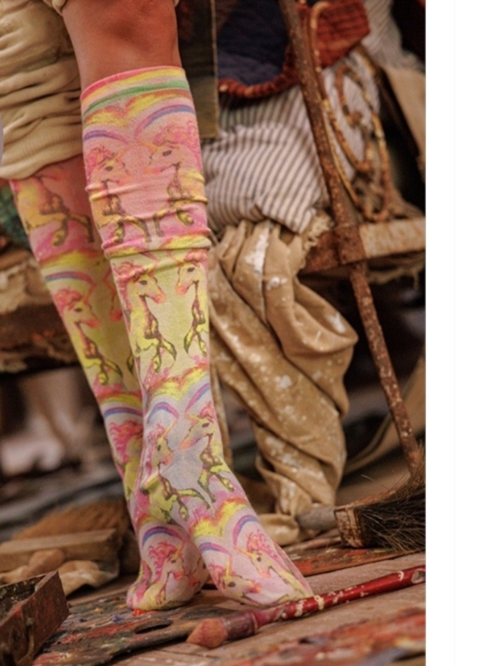 Magnolia Pearl Pegasus Unicorn Rainbow OTK Socks